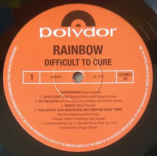 Rainbow Difficult To Cure/ Vinyl, 12" [ LP/ 180 Gram] [ Limited Edition] [ Series Back To