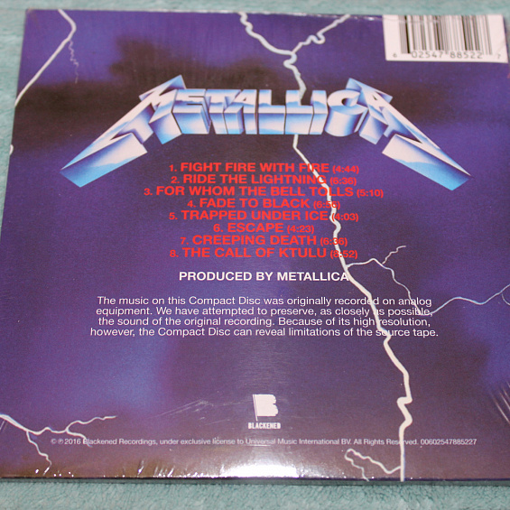 metallica ride the lightning remastered cd