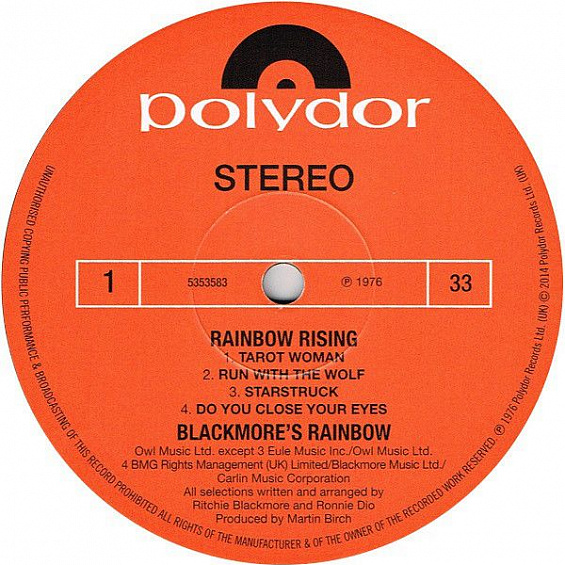 Rainbow Rising/ Vinyl, 12" [LP/180 Gram/Gatefold][SeriesBack To Black][Limited Edition