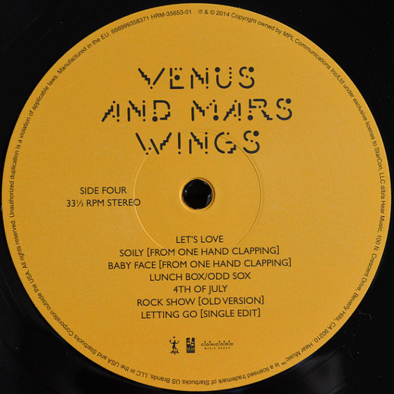 Wings Venus And Mars Vinyl 12 2lp180 Gram Audiophilegatefolddownload Voucher2 Poster2 9615