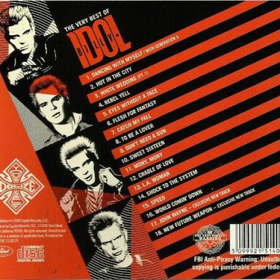 Idol Billy Idolize Yourself The Very Best Of Billy Idol Cd Jewel Casebooklet Compilation 4017